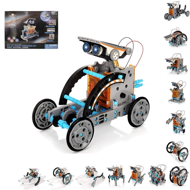 13 In 1 Solar Robot Kit Diy Construction Science Experiment Set For Kids Age 8 To 10 Years And Older 190 Pieces Stem Educational Building Toy