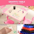thumbnail image 4 of Kids Table and Chairs Set, Height Adjustable Desk with 4 Seats ,Arts & Crafts Table,Graffiti Desktop, Non-Slip Legs,for Ages 2-10, 4 of 9