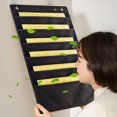 thumbnail image 4 of BUTASY Hanging Wall File Organizer, 6 Pocket Over the Door File Folders with 2 Hooks, Fabric Storage Pocket for Papers, Charts, Mails, Magazine, Office Supplies(Black), 4 of 6