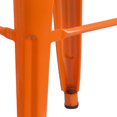 thumbnail image 3 of 30'' High Backless Orange Metal Indoor-Outdoor Barstool with Square Seat, 3 of 9