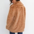 thumbnail image 4 of jsaierl Women's Autumn/Winter Solid Color Cardigan Plush Lapel Coat Tops, 4 of 6