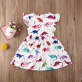 thumbnail image 4 of MesaSe Robe à Manches Courtes Bouffantes Imprimée Dinosaure pour Bébé Filles Blanc 3-4 Ans, 4 of 9