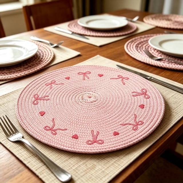 Ensembles de 8 Napperons Ronds Résistants à la Chaleur, Imperméables et Réutilisables pour la Protection de la Table de Cuisine et de Salle à Manger