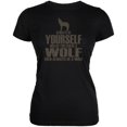 thumbnail image 1 of Always Be Yourself Wolf T-Shirt Doux Noir pour Juniors, 1 of 1
