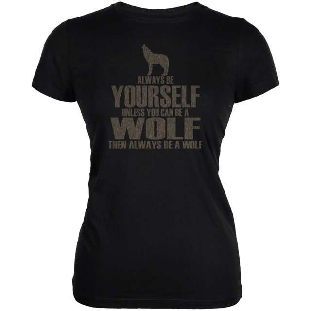 Always Be Yourself Wolf T-Shirt Doux Noir pour Juniors