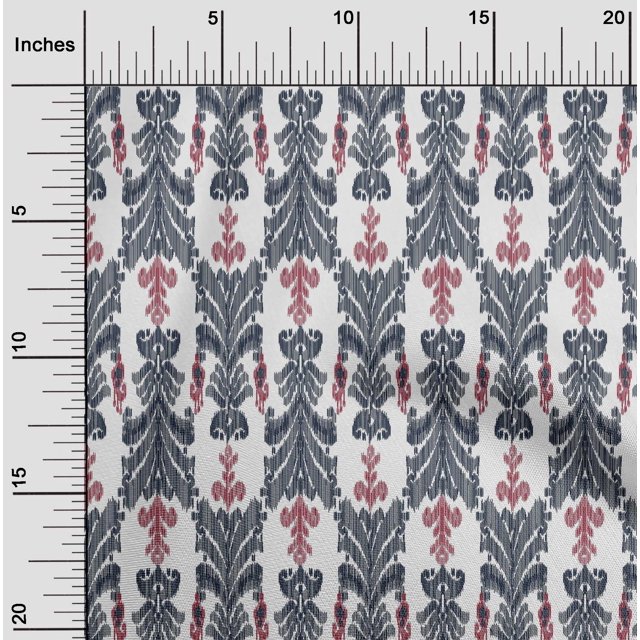 oneOone Silk Tabby Fabric Swirl & Paisley Ikat Print Fabric BTY 42 Inch Wide