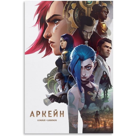 PPHAOSHO Anime Cartoon Arcane League Of Legends Movie Pcs Festival Poster frameless Painting Canvas Wall Posters Art Picture Print Modern Home Decor 24x36inch