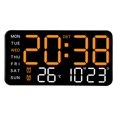 thumbnail image 4 of Grandes Horloges Murales Numériques Semaine Date Affichage de la Température Commande Vocale Tables LED Réveil 12/24 H Luminosité Réglable Horloge, 4 of 8