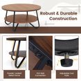 thumbnail image 4 of Giantex Table Basse Ronde, Table de Centre à 2 Niveaux avec Tablette de Rangement Ouverte, Table Cocktail Vintage, 4 of 8