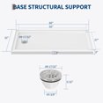 thumbnail image 3 of 60"x32" Shower Pan with Left Drain – Anti-Slip Acrylic/PVC Shower Base, Easy Install with ABS Drain Kit & Steel Cap, White, 3 of 8