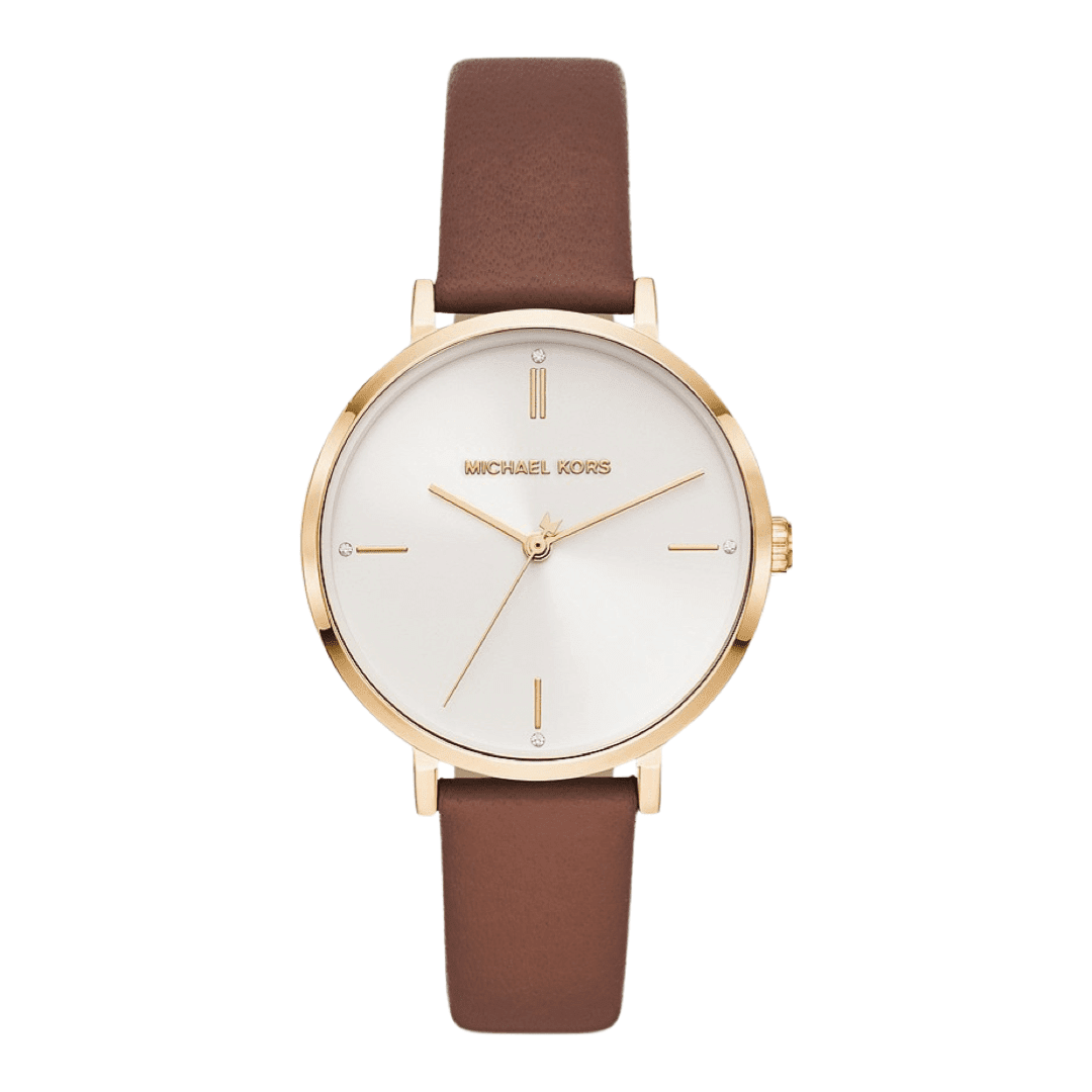 Michael Kors Trio Leather Strap Watches in Beige, Brown and Tan Leather watch strap MK2973 - Michael Kors Parker main image 3