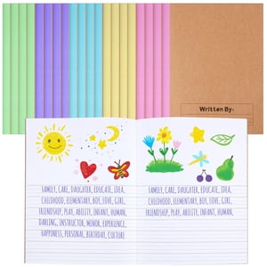Henoyso 20 Cahier de composition primaire, 9-3/4" x 7-1/2", Journal primaire pour enfants, K-2 Notebook d'écriture pour les enfants dessin étudiant écrire histoire Journal demi-blancs livres (Maca