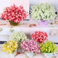 thumbnail image 1 of Artificial Fake Silk Campanula Flower Leaf Bouquet Home Wedding Party Decor, 1 of 10