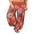 thumbnail image 1 of Ruched Waist Harem Pants for Women with Flower Print, 1 of 4