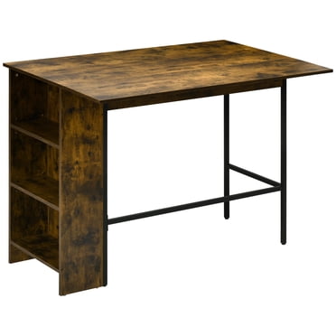 HOMCOM Table de Bar Extensible, Table de Comptoir, Brun Rustique