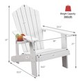 thumbnail image 2 of Gymax Chaise Adirondack d'Extérieur Résistante aux Intempéries à Lattes pour Patio avec Porte-Gobelet Blanc, 2 of 8
