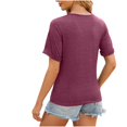 thumbnail image 4 of FAIWAD Women's Plus Size Summer Tops Short Sleeve Round Neck Side Split Button Casual Tunic Tops, 4 of 6