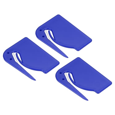 Uxcell Ouvre-Lettres Fente d'Enveloppe Fente de Courrier Ouvre-Courrier Sécuritaire Bleu Lot de 3