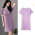 thumbnail image 1 of REDHOTYPE Chemises de Nuit pour Femmes Douces Légères Manches Courtes Longue Robe de Nuit, 1 of 2