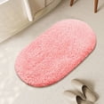 thumbnail image 3 of Maplenight Oval Bathroom Rugs Non Slip Washable 35x24in Soft Absorbent Bath Rugs Quick Dry Anti Mold Shower Rug for Bathroom Floor Tub and Shower Hot Pink, 3 of 6