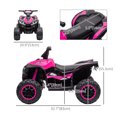 thumbnail image 3 of Aosom 12V Kids ATV with Music, Headlights, High & Low Speed, Pink, 3 of 10