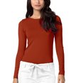 thumbnail image 1 of Adar T-Shirt de sous-Couche à Manches Longues pour Femme, Rouge Ocre, m, 1 of 7