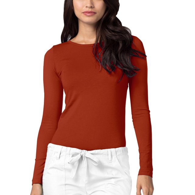 Adar T-Shirt de sous-Couche à Manches Longues pour Femme, Rouge Ocre, m