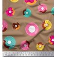 thumbnail image 1 of Soimoi Brown Rayon Fabric Donuts Food Print Fabric by Yard 56 Inch Wide, 1 of 5