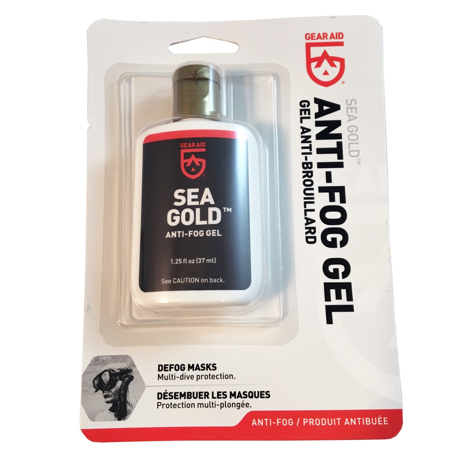 Gear Aid Sea Gold Anti Fog Gel and Lens Mask Visor Cleaning Solution 1.25 oz