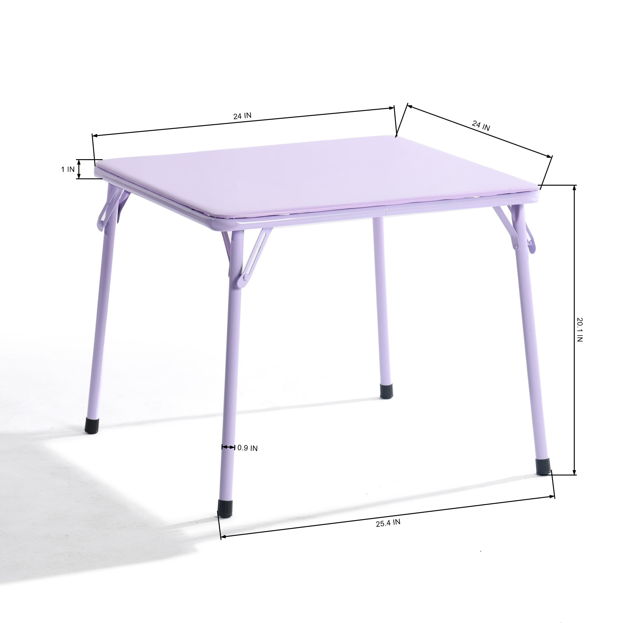 Ensemble table d'activité et 2 chaises pliantes pour enfants Homy Casa, 24 po, métal pour tout-petits et préscolaire, rose/violet/bleu