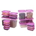 thumbnail image 4 of 17pcs/set Refrigerator Food Container Plastic Microwave Food Storage Box Kitchen Food Organizer Kitchen Lunch Organizer, Red, 4 of 9