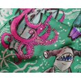 thumbnail image 5 of oneOone Silk Tabby Sea Green Fabric Ocean Life Sewing Craft Projects Fabric Prints By Yard 42 Inch Wide, 5 of 5