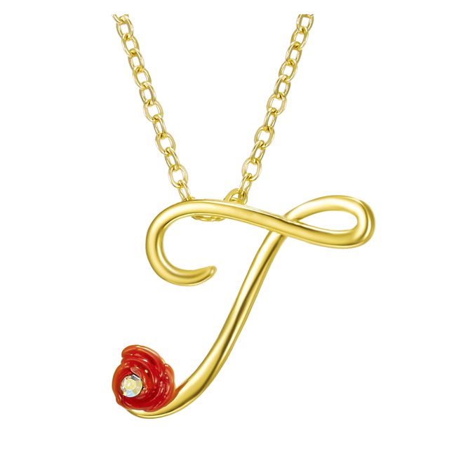 Jusqu'à 65% de Réduction sur les Colliers SMihono pour Femmes, Collier Lettre Rose avec Strass, Pendentif Rétro en Anglais