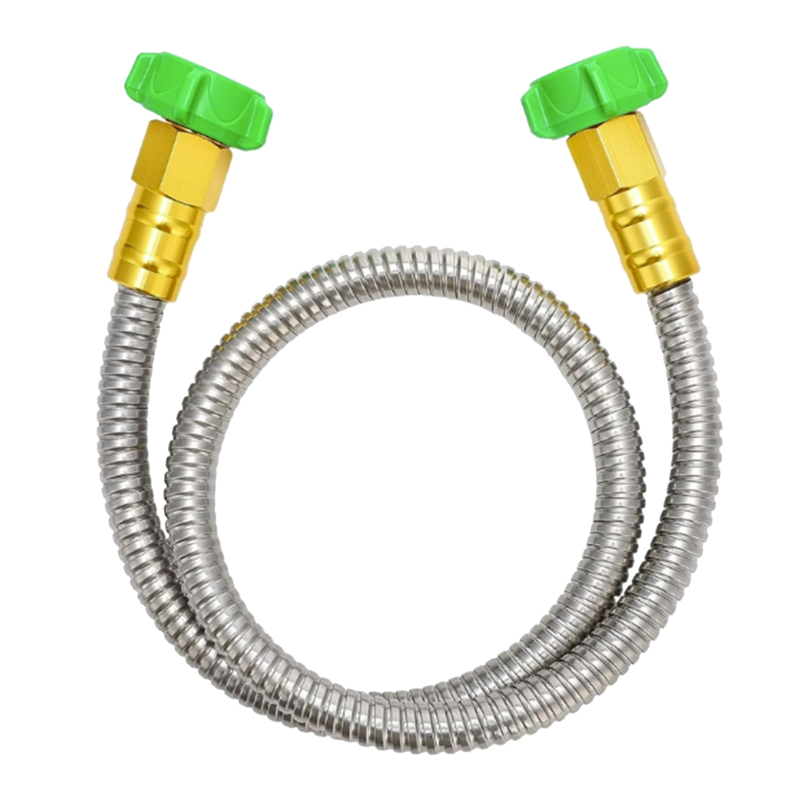 CY5O5ee Heavy Duty Stainless Steel Short Garden Hose 35.43inch Metal Water Hose Durable Flexible Portable & Lightweight Water Hose Extension Adapter