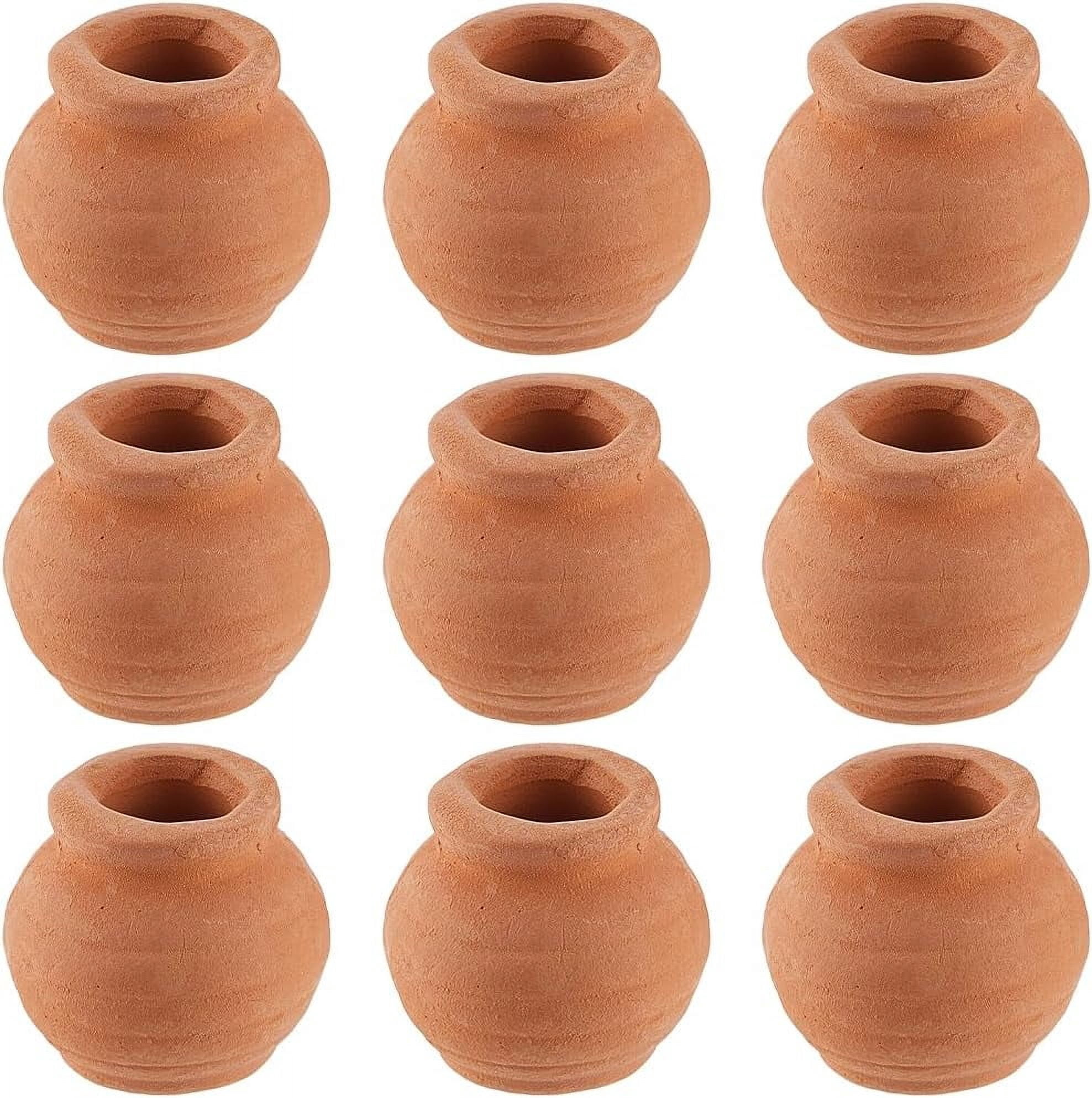 1 Box 10Pcs Miniature Tiny Clay Pots Pottery Planter Mini Flower Terra Cotta Succulent Pots for Fairy Garden DIY Plants Office Desktop Windowsill Decoration Nursery Wedding Favors