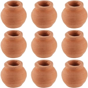 1 Box 10Pcs Miniature Tiny Clay Pots Pottery Planter Mini Flower Terra Cotta Succulent Pots for Fairy Garden DIY Plants Office Desktop Windowsill Decoration Nursery Wedding Favors