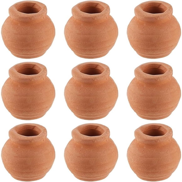 1 Box 10Pcs Miniature Tiny Clay Pots Pottery Planter Mini Flower Terra Cotta Succulent Pots for Fairy Garden DIY Plants Office Desktop Windowsill Decoration Nursery Wedding Favors