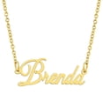 thumbnail image 1 of KISPER 18K Gold Plated Stainless Steel Personalized Name Pendant Necklace, Brenda, 1 of 6