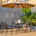 thumbnail image 2 of Costway Set of 4 Patio Dining Chairs Stackable Metal Slat Armreset Garden Yard, 2 of 7