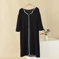 thumbnail image 2 of Amzcrzy Chemise de Nuit Grande Taille pour Femmes Manches Courtes Chemises de Nuit en Dentelle Robe de Nuit Boutonnée Robe de Pyjama Décontractée m-4TG, 2 of 4