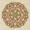 thumbnail image 1 of Ahgly Tapis d'Intérieur Lavable en Machine Carré Transitionnel Kaki Or, 5 Pieds Carré, 1 of 7