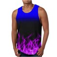 thumbnail image 1 of Penkiiy Débardeur de Sport pour Homme Décontracté Mode à Imprimé Flamme, Col Rond, 2TG, Violet, 1 of 4