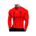 thumbnail image 1 of Hauts de Compression pour Hommes Chemise de Sport Col Rond Manches Longues Élastique Séchage Rapide Hauts Entraînement Physique Course Décontractée Cyclisme Vêtements de Sport, 1 of 2