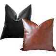thumbnail image 2 of Housse de Coussin en Cuir Végane - Taille et Ajustement Parfaits (Camel Rouille), 2 of 8
