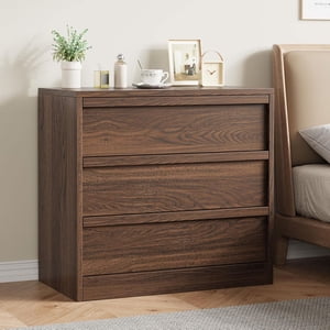 3 Table de chevet pour chambre, 30in Tall Table latérale petite extrémité avec grand rangement & Design anti-dérapant, organisateur moderne de table de chevet pour le salon, entrée - Noix