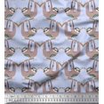 thumbnail image 1 of Soimoi Cotton Poplin Fabric Feather,Branch & Sloth Cartoon Decor Fabric Printed Yard 56 Inch Wide, 1 of 3