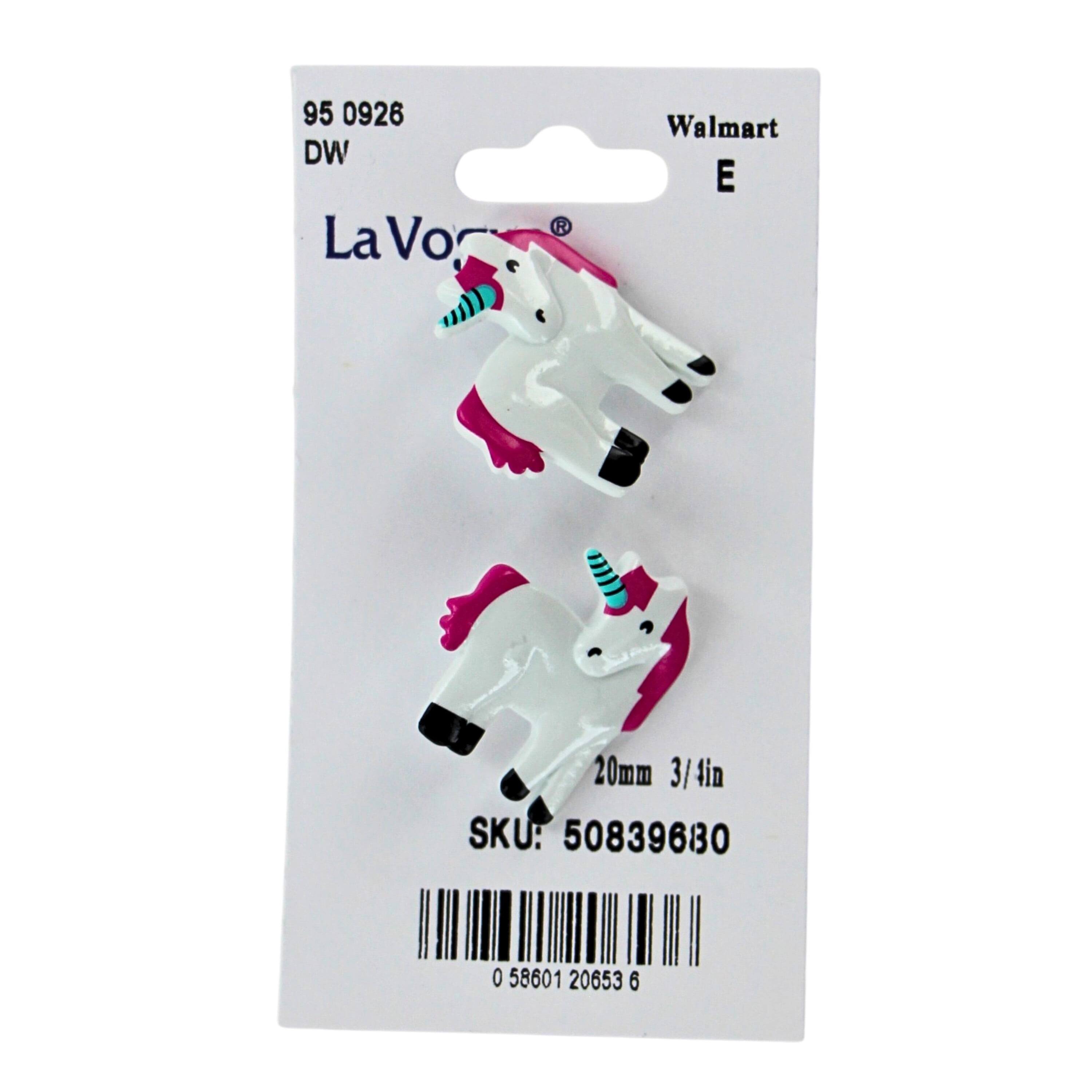 LA VOGUE naturel Material Buttons 20 mm (3/4 in), 2-Pack, Girl Skull
