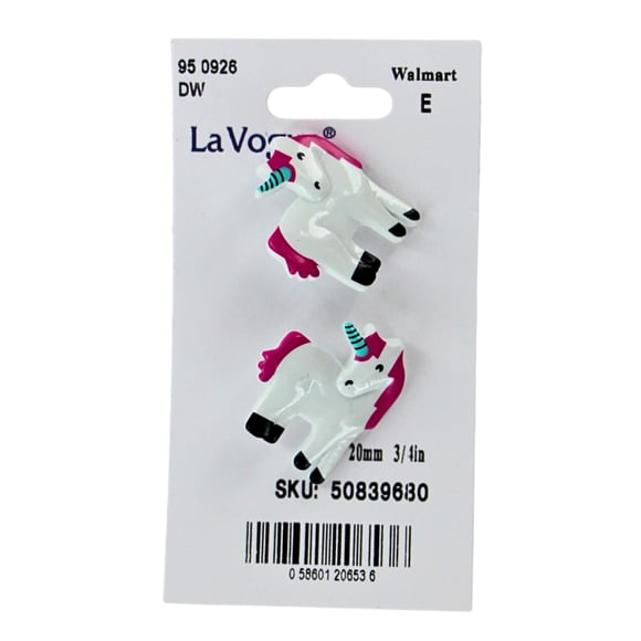 LA VOGUE Natural Material Buttons 20 mm (3/4 in), 2-Pack, Girl Skull