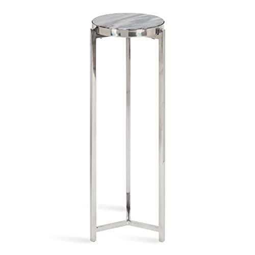 Kate and Laurel Aguilar Glam Drink Table, 8x8x23, Silver