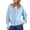 Sky Blue, variant on Women's Zip Up Cardigan Soft Knit Sweater Coat with Navy Collar Casual Long Sleeve Outerwear Comfortable Loose Fit Fall Winter Tops Womens Sweaters Fall Cardigan Sweater Cardigan Womens Open